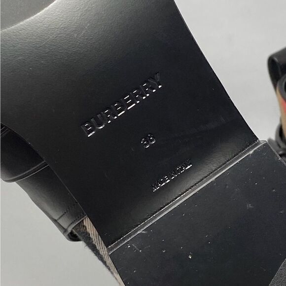 Burberry Pryle House Check & Leather Ankle Boots size 38 - Picture 11 of 11